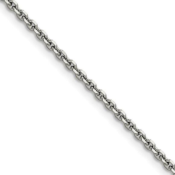 2.7mm Stainless Steel Polished Cable Chain Necklace 22 Inch